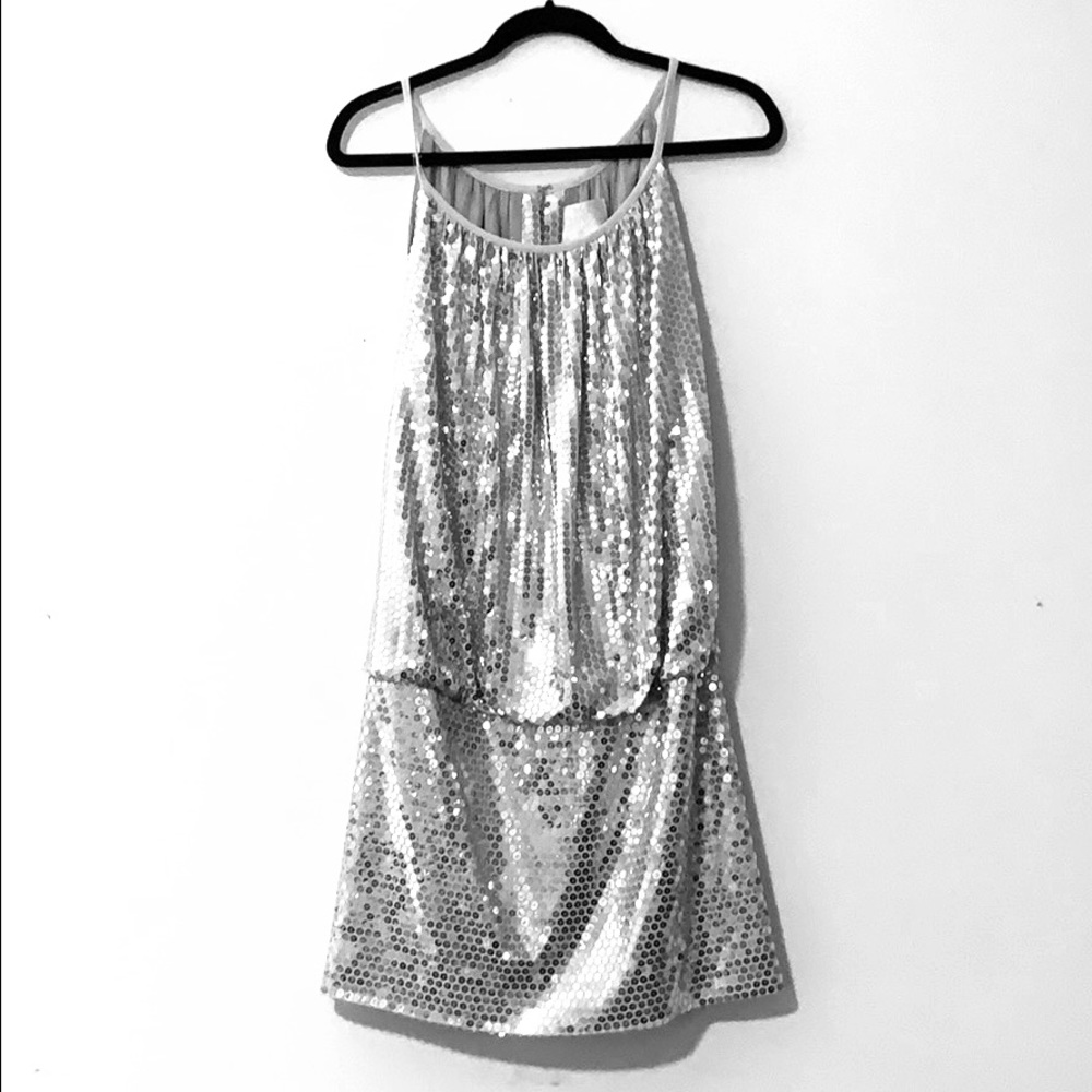 Marc Bouwer Glamit! Cocktail Dress: Silver -Size 6
